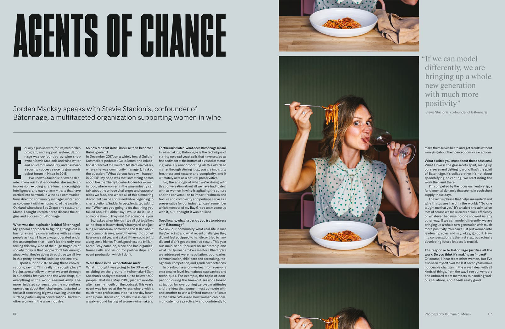 Fall Edition Voices Magazine - Agents of Change article spread.